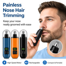 Nose Ear Hair Trimmer for Men - USB C Rechargeable Portable Fast Charge, Compact