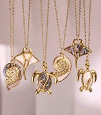 Collana Marina A Scelta ACCIAIO INOSSIDABILE PLACCATO ORO E MADREPERLA