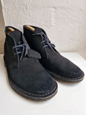 Clarks Originals Men Black Suede Leather The Original Desert Boots Sneakers Size