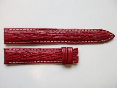 Chopard red genuine shark 15 MM leather watch band strap - pre-owned