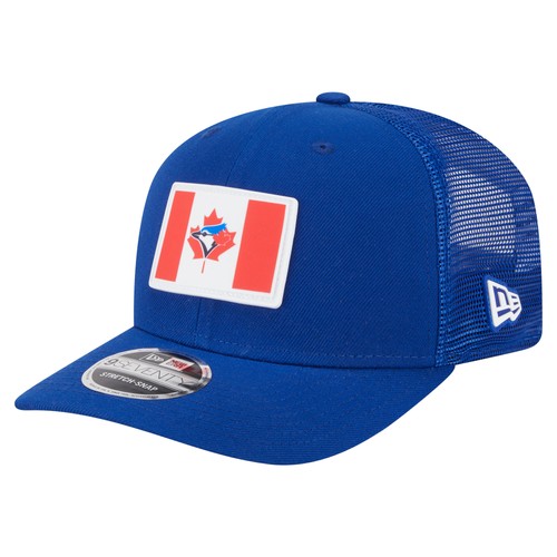 New Era Herrenmütze Royal Toronto Blue Jays Flagge 9SEVENTY Stretch Druckknopf