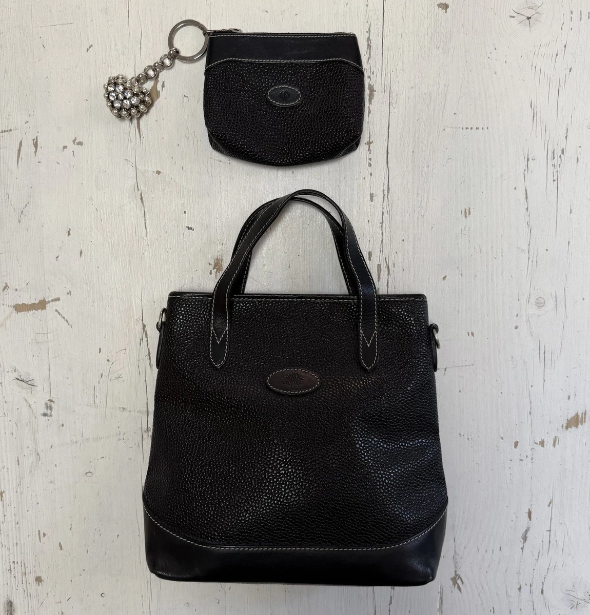 Sac de transport vintage Mulberry cuir grain écossais - Accessoires & Bagagerie