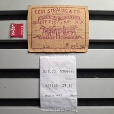 Vintage Levi's 536 Red Tab W27 L30 Replacement Patch Badge Label Denim Jeans L27