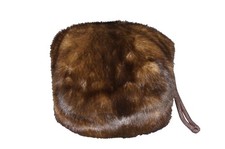 Vintage Dark Brown Mink Fur Muff Hand Warmer Pocket Purse