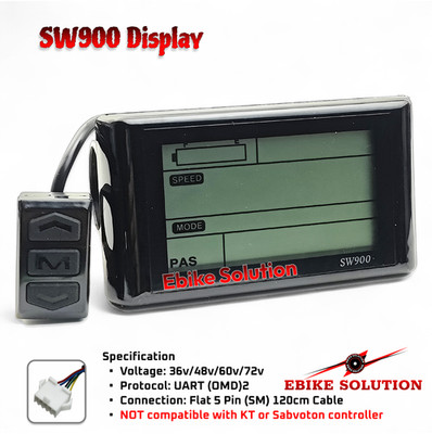 Ebike SW900 Display LCD Meter Bedienfeld 24-72V Fahrrad Roller OMD Protokoll