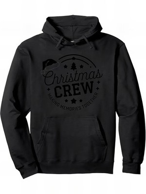 Men's Christmas Crew Graphic Hooded Sweatshirt - Drawstring Hood