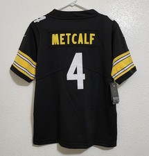 YOUTH PITTSBURG STEELERS DK METCALF #4 Black Stitched Jersey Size Small (8) NWT