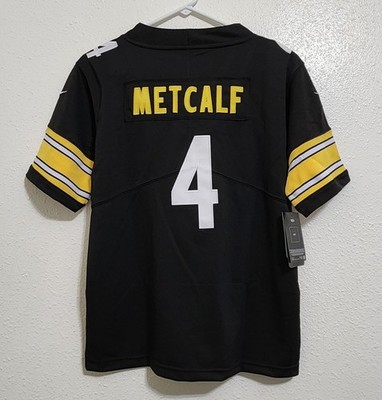 YOUTH PITTSBURG STEELERS DK METCALF #4 Black Stitched Jersey Size Small (8) NWT 
