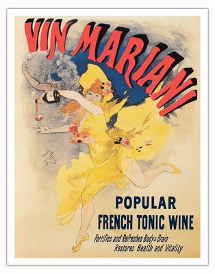 Vin Mariani - Popular French Tonic Wine - Vintage French Poster by Jules Cheret