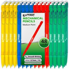 EXTRIC Mechanical Pencils 0.7mm with Erasers, Medium Point Lead, HB #2, Assor...