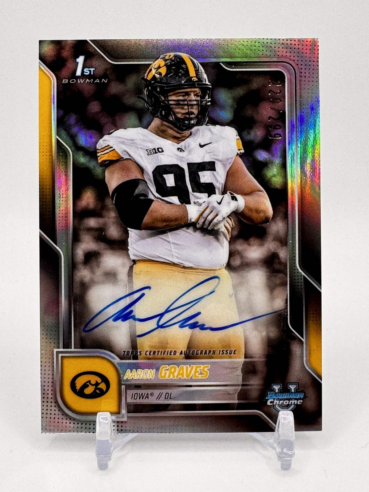 2025 Bowman Chrome #BCA-AG Aaron Graves Prospect Autographs Refractor /299