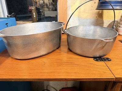 Club Aluminum Stockpot Set 2-Piece Oval Flat-stove top /campfire