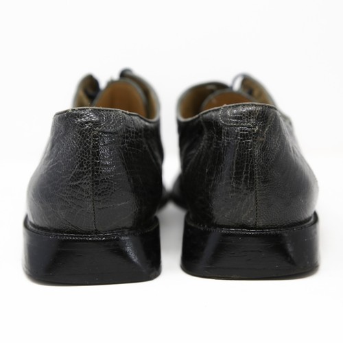 Studio Belvedere schwarze elegante Herrenschuhe aus echtem Straußenleder Größe 9,5 Vintage - Bild 4 von 8