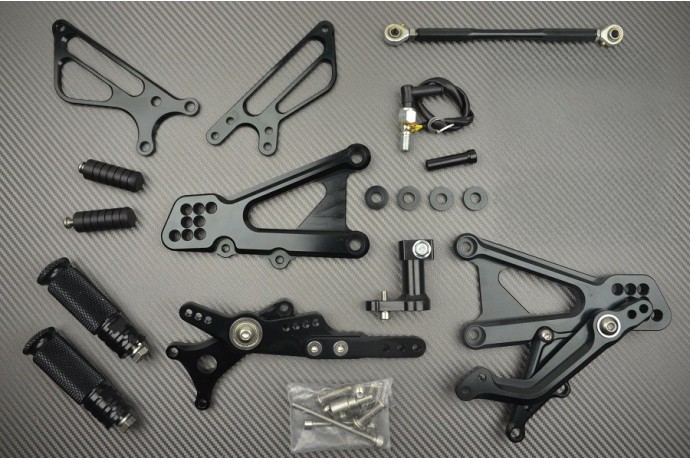 Commandes reculées réglables noires pour Triumph Daytona 675 R 2011-2012 anti-fatigue