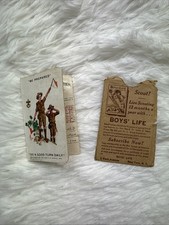 Boy Scouts of America Certificate Card with Sleeve Vintage 1938 Boys' Life Ad