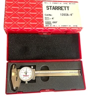 Starrett 1202-A 4” RARE Max 0.001" Graduation White Dial Caliper - EDP 68622 USA