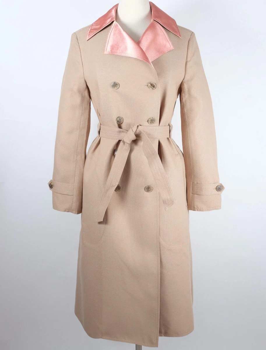 New Tory Burch trench coat sz 4 Nina belted long taupe 798
