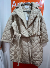 Vila Curve Coat, Quilted, Belted, Cement, Size Eu 52 / Xxl, Bnwt, B87, 13925