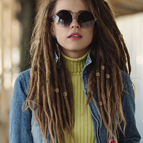 110Pcs Viking Hair Beads Antique Norse Hair Tube Beads Dreadlocks