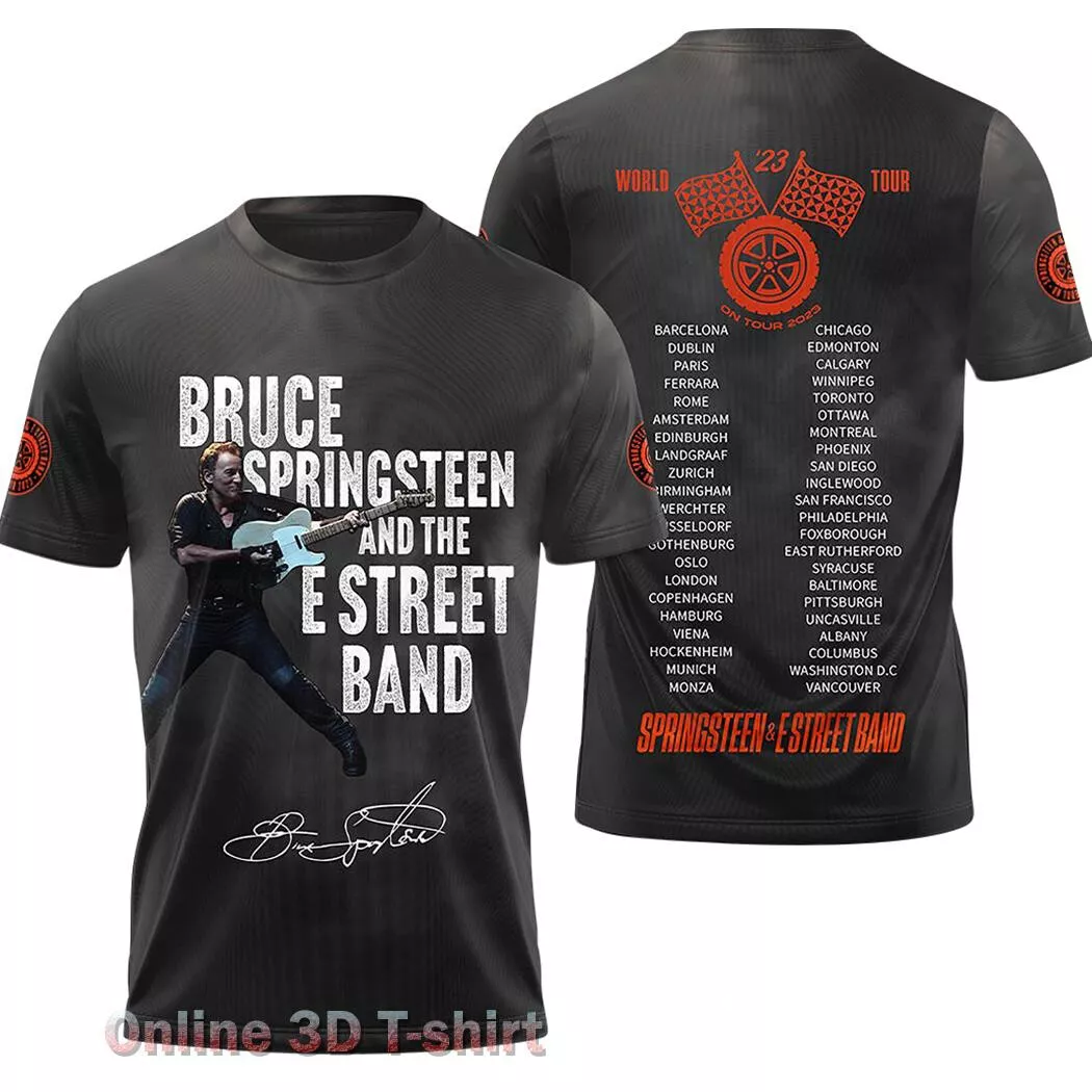 Bruce Springsteen & Estreet Band Tour Setlist Merch, Springsteen 2023 Rock Tour T-Shirt