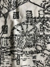 Beautiful Vintage Handmade Stitch Art "Countryside Home With trees"