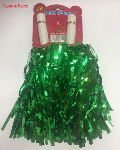6pcs Metallic Cheerleader Cheer Cheerleading Dance Party Dress Pom Poms School - Picture 11 of 15