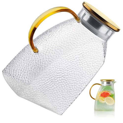 Cold Water Jug Pitcher with Lid Bottle Glass for Fridge Refrigerator Door