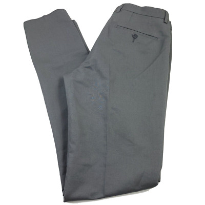 $178 Bloomingdales Gray Cotton & Linen Slim Fit Dress Pants Mens 32R