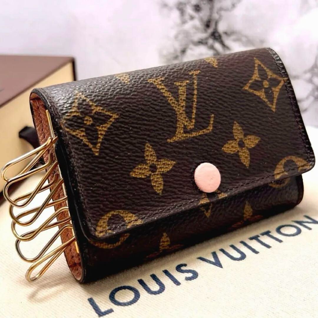 Vuitton Monogram Key Holder Rose Ballerine LOUIS VUITTON 6-Key