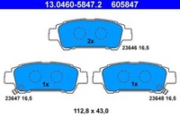 ATE 13.0460-5847.2 Bremsbelagsatz, Scheibenbremse FüR Toyota