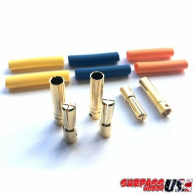 Surpass USA 4.0mm Ultra Low Resistance Motor ESC Bullet Connector Set (3pr M/F)