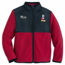 Disney Store Mickey Mouse Fleece Jacket Red 7/8 9/10 New No name on Jacket
