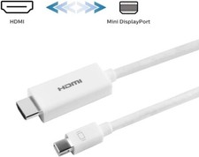 Philips 6ft Mini DisplayPort to HDMI Cable for TV Monitor Projector - White