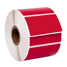 ZEBRA 2.25 x 1.25 RED Direct Thermal Labels - SIX 6 Rolls LP2824 ZP450 LP2844
