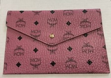 MCM Pink Envelope Clutch Travel Pouch Bag