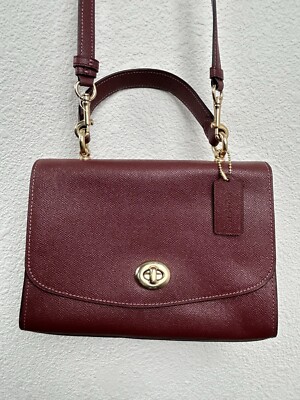 Coach Burgundy Top Handle Crossbody Shoulder Purse Tilly 76618