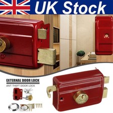 HOME FRONT DOOR LOCK DEADBOLT NIGHTLATCH RIM CYLINDER LATCH WITH 3 KEYS NEW SET