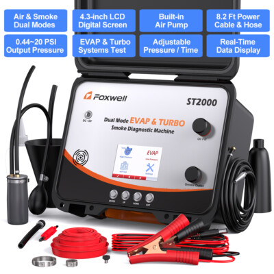 EVAP Automotive Smoke Machine Pipe System Leak Detector Tester Built-in Air Pump