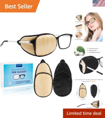 Luxurious Mulberry Silk Eye Patch Set for Effective Eye Care - Champagne + Black