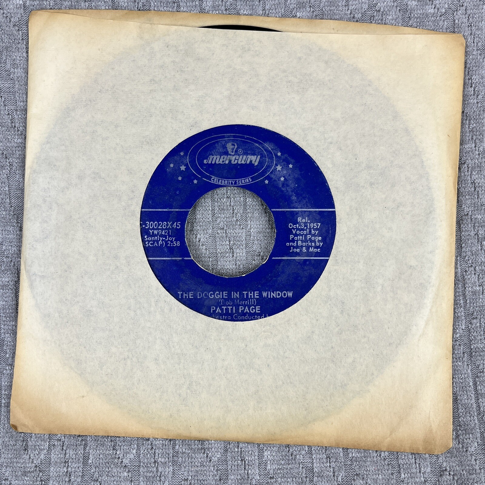 Vintage 45 RPM record Patti  Page Mercury records country rhythm blues rock roll