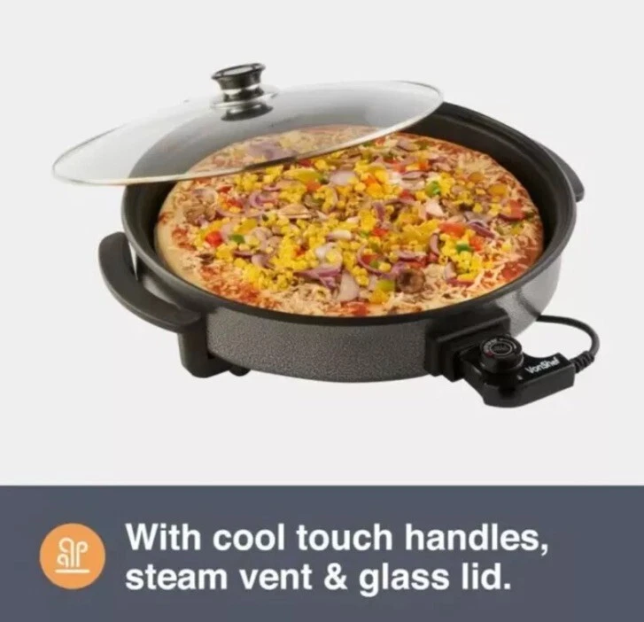 Multi Cooker w/ Lid 6L – VonShef 42cm Electric Frying Pan Temp Control – 1500W - Image 3 of 4