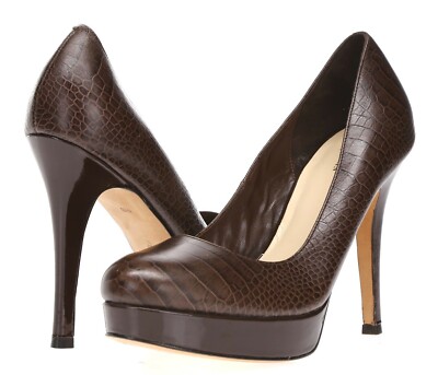 COLE HAAN Womens Brown Snake Print Leather Almond Toe Stiletto Heels Size 9.5 B
