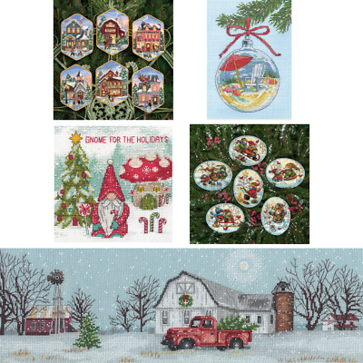 Abmessungen gezählte Kreuzstich-Sets Weihnachtsdesigns Weihnachten Strumpf Gonk Winter