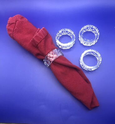 Beautiful Vintage Crystal Glass Napkin Rings Set Of 4 | eBay