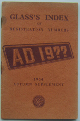 Glas Verzeichnis der Registrierungsnummern Beilage Herbst 1964