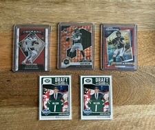 2021 Zach Wilson RC Lot (5) - Orange Reactive Mosaic, Airborne Longevity Prizm