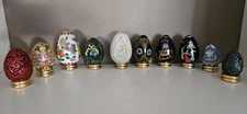 Vintage Lot Of 10 --FRANKLIN MINT --THE COLLECTOR'S TREASURY OF EGGS w/Stands