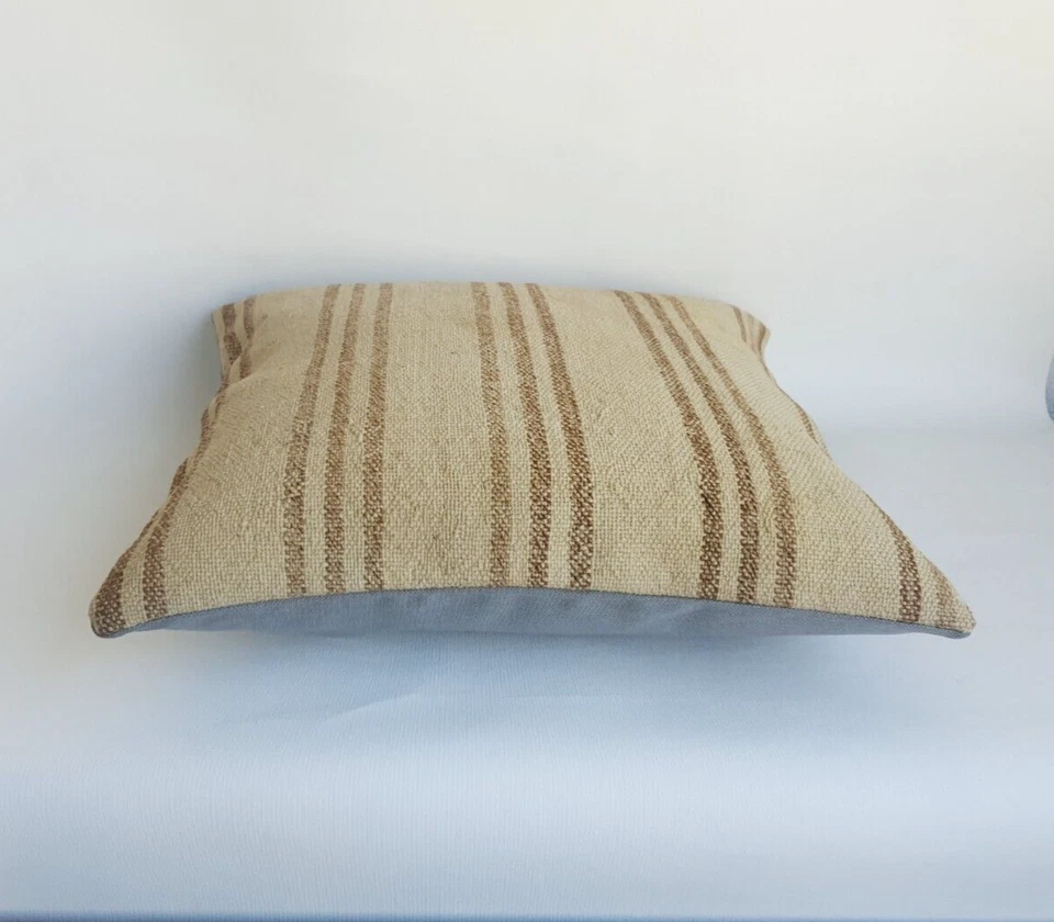 Kilim Pillow Cover, 20x20 in Decorative Sofa Cushion, Handmade Boho Pillow - Image 4 of 4