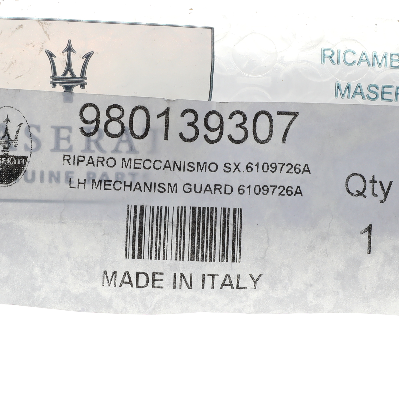 GENUINE MASERATI Ghibli QTP LH Sunroof Opening Device Guard Panel 980139307