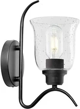 DUJAHMLAND Bathroom Indoor Wall Sconce 1-Light Modern Black Metal Light Fixture